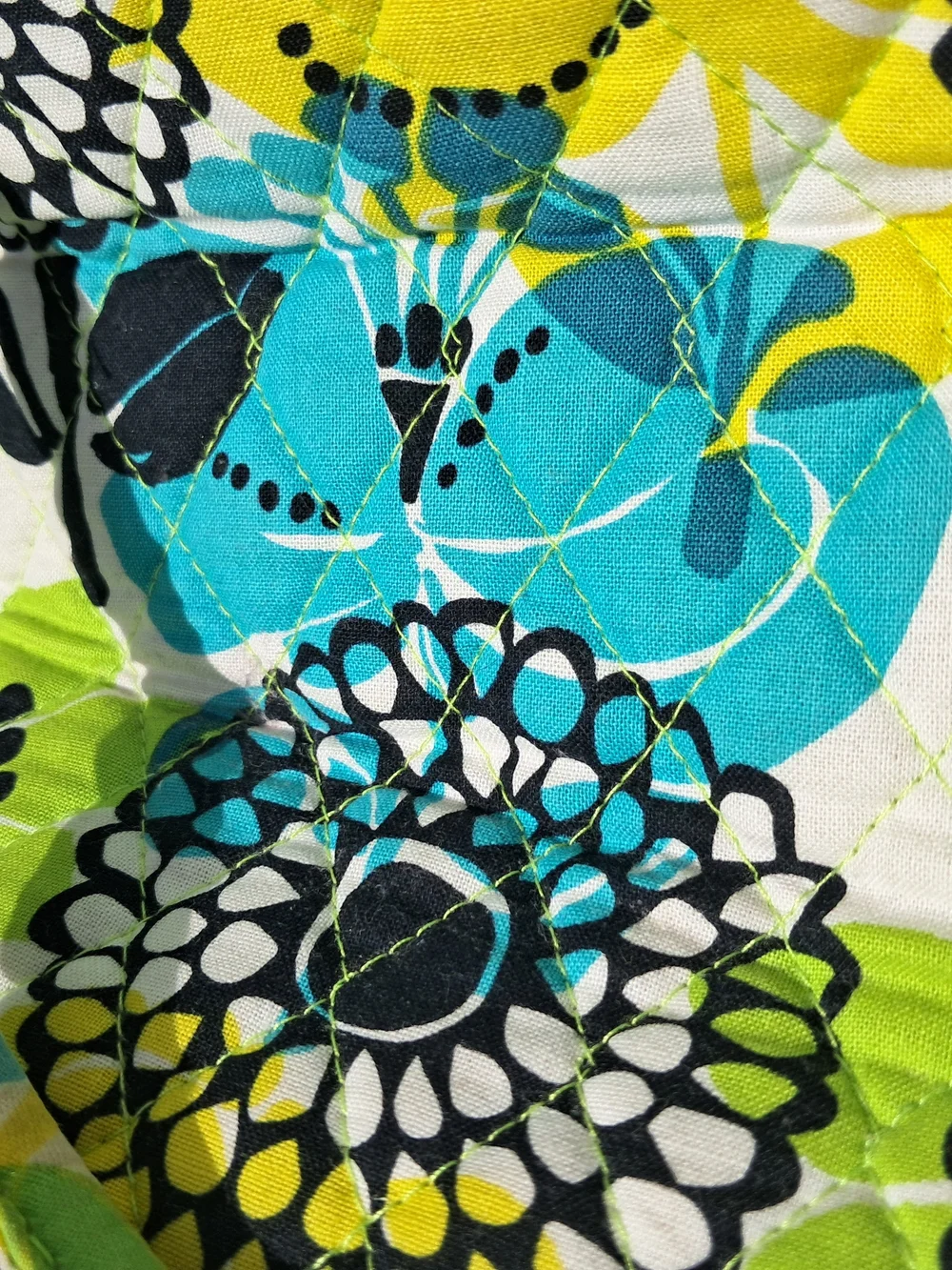 EUC Vera Bradley Green & Teal Leaf-Print Tote Detachable Chain Strap Purse - Picture 4 of 14